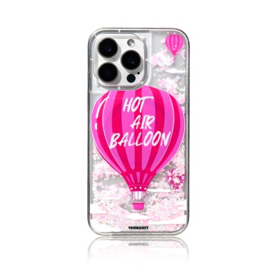 Apple iPhone 16 Pro Kılıf M-safe Şarj Özellikli Parlak Kumlu Sıvılı Youngkit Pink Dream Quicksand Serisi Kapak - 12