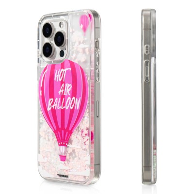 Apple iPhone 16 Pro Kılıf M-safe Şarj Özellikli Parlak Kumlu Sıvılı Youngkit Pink Dream Quicksand Serisi Kapak - 3