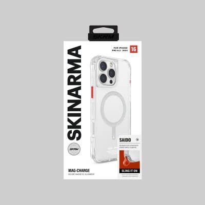 Apple iPhone 16 Pro Kılıf M-safe Şarj Özellikli Şeffaf Airbag Tasarımlı Skinarma Saido Kapak - 10