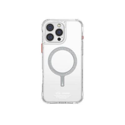 Apple iPhone 16 Pro Kılıf M-safe Şarj Özellikli Şeffaf Airbag Tasarımlı Skinarma Saido Kapak Şeffaf