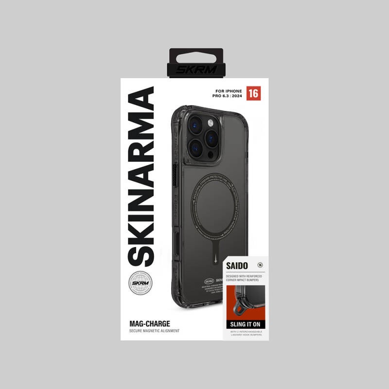Apple iPhone 16 Pro Kılıf M-safe Şarj Özellikli Şeffaf Airbag Tasarımlı Skinarma Saido Kapak - 5