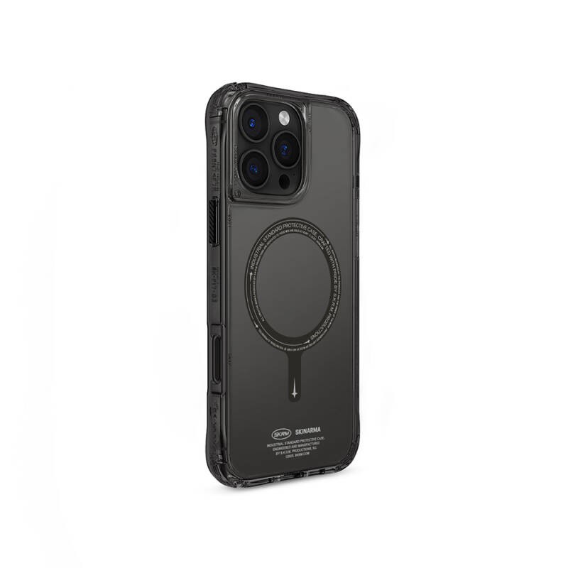 Apple iPhone 16 Pro Kılıf M-safe Şarj Özellikli Şeffaf Airbag Tasarımlı Skinarma Saido Kapak - 4