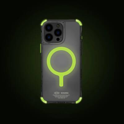 Apple iPhone 16 Pro Kılıf M-safe Şarj Özellikli Şeffaf Airbag Tasarımlı Skinarma Saido Nightglow Kapak - 3