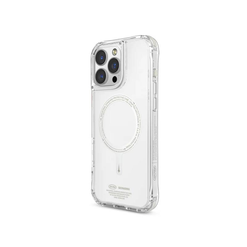 Apple iPhone 16 Pro Kılıf M-safe Şarj Özellikli Şeffaf Airbag Tasarımlı Skinarma Saido Nightglow Kapak - 4