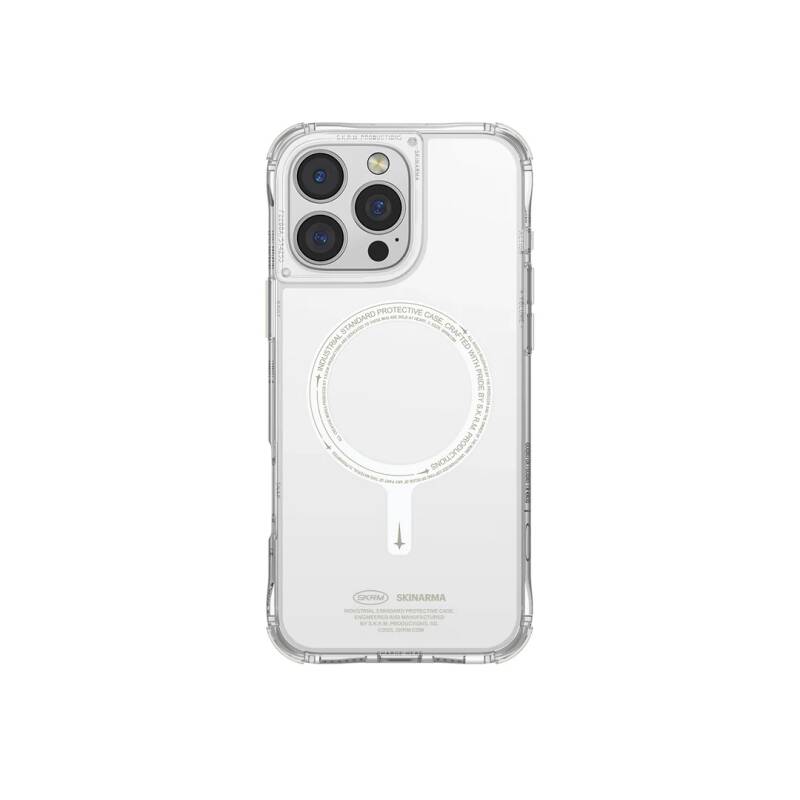 Apple iPhone 16 Pro Kılıf M-safe Şarj Özellikli Şeffaf Airbag Tasarımlı Skinarma Saido Nightglow Kapak - 5