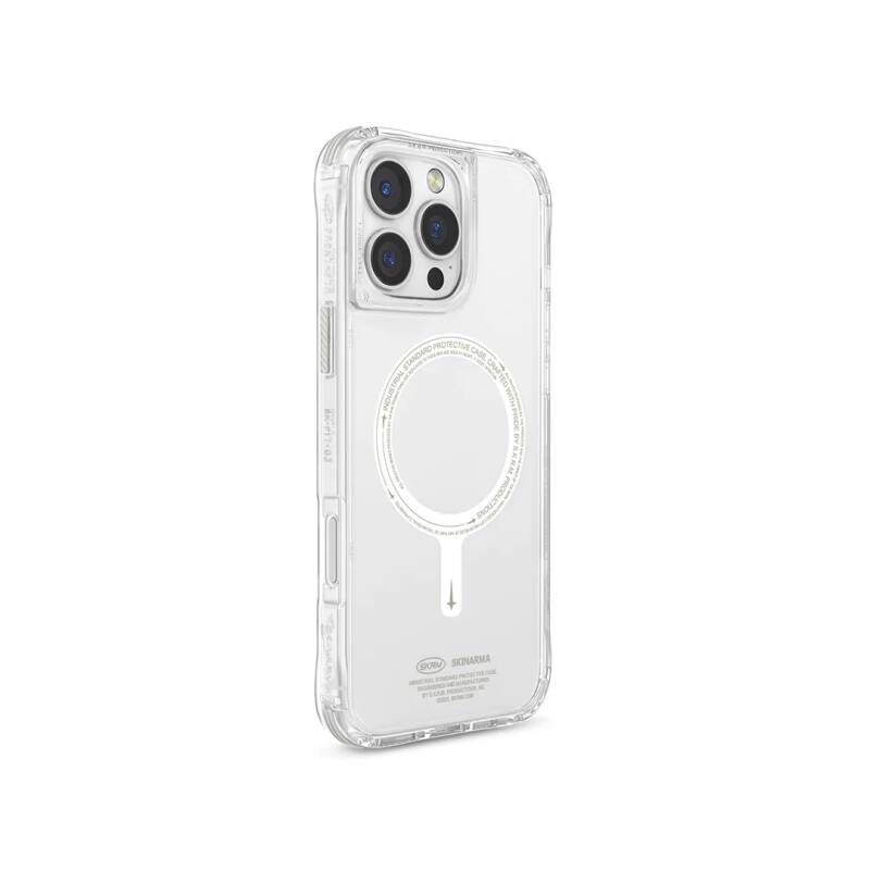Apple iPhone 16 Pro Kılıf M-safe Şarj Özellikli Şeffaf Airbag Tasarımlı Skinarma Saido Nightglow Kapak - 2