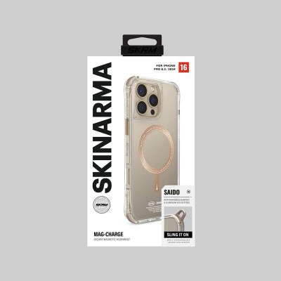 Apple iPhone 16 Pro Kılıf M-safe Şarj Özellikli Şeffaf Airbag Tasarımlı Skinarma Saido Prime Kapak - 12