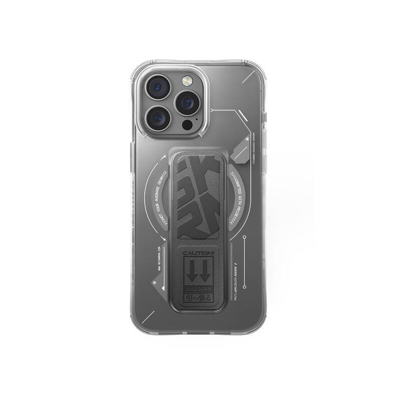 Apple iPhone 16 Pro Kılıf M-safe Şarj Özellikli Teknoloji Desenli Standlı Skinarma Helio Kapak - 1