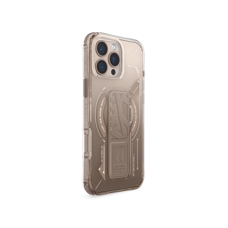 Apple iPhone 16 Pro Kılıf M-safe Şarj Özellikli Teknoloji Desenli Standlı Skinarma Helio Kapak - 14