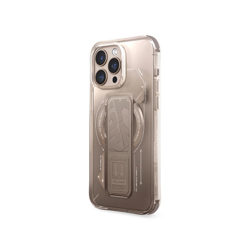 Apple iPhone 16 Pro Kılıf M-safe Şarj Özellikli Teknoloji Desenli Standlı Skinarma Helio Kapak - 15