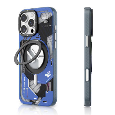 Apple iPhone 16 Pro Kılıf M-safe Şarj Özellikli Youngkit 360° Standlı Starship Serisi Kapak - Youngkit