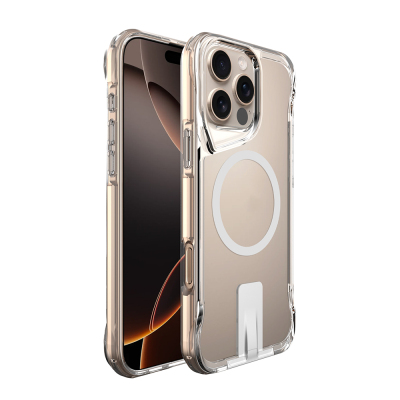 Apple iPhone 16 Pro Kılıf M-safe Şarj Özellikli Zore T-Max Standlı Kapak - Zore