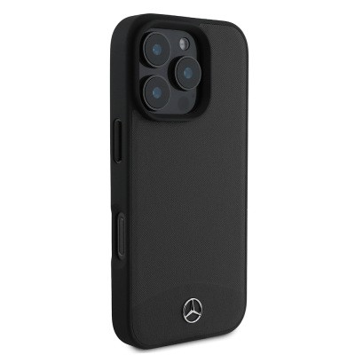 Apple iPhone 16 Pro Kılıf Mercedes Benz Orjinal Lisanslı M-safe Şarj Özellikli Dokulu ve Düz Deri Kapak - 5