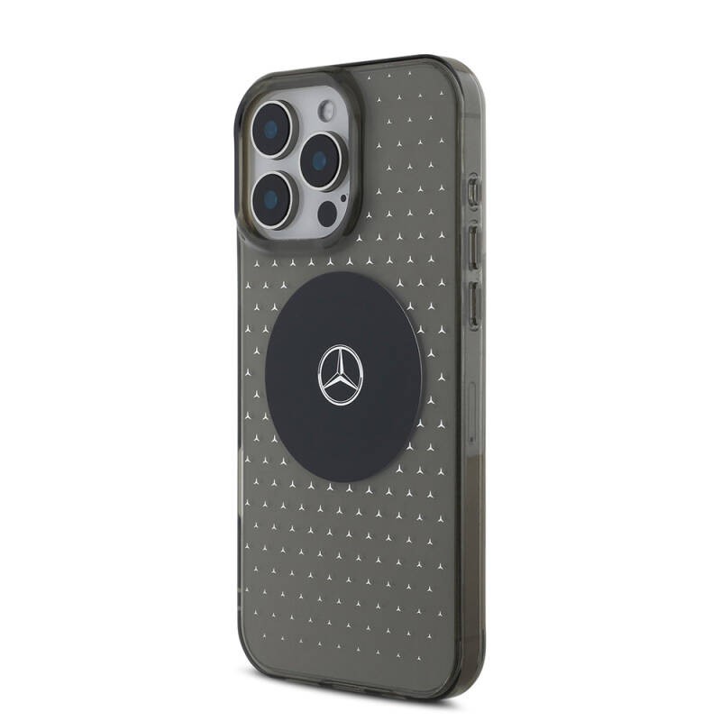 Apple iPhone 16 Pro Kılıf Mercedes Benz Orjinal Lisanslı M-safe Şarj Özellikli Yıldız Desenli Transparan Kapak - 3