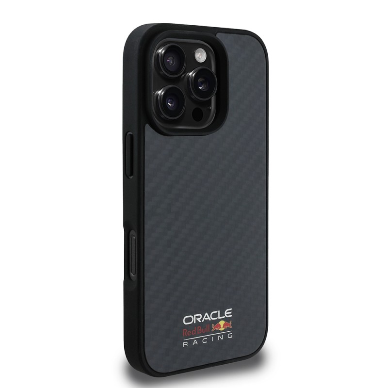 Apple iPhone 16 Pro Kılıf Redbull Orjinal Lisanslı M-safe Şarj Özellikli Karbon Fiber Tasarımlı Parlayan Logolu Kapak - 4