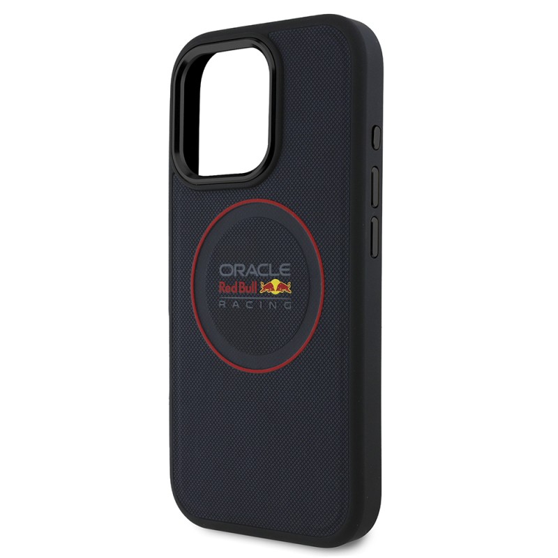 Apple iPhone 16 Pro Kılıf Redbull Orjinal Lisanslı M-safe Şarj Özellikli Kırmızı Halka ve Logo Kabartmalı PU Deri Kapak - 5
