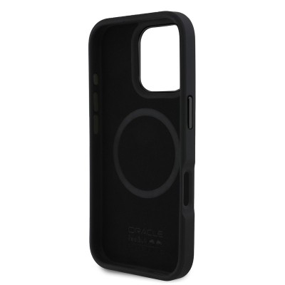 Apple iPhone 16 Pro Kılıf Redbull Orjinal Lisanslı M-safe Şarj Özellikli Kırmızı Halka ve Logo Kabartmalı PU Deri Kapak - 6