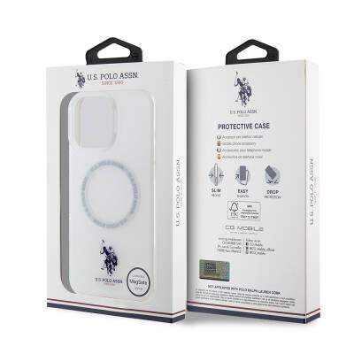 Apple iPhone 16 Pro Kılıf U.S. Polo Assn. Orjinal Lisanslı M-safe Şarj Özellikli IML Double Horse Logolu Ring Kapak - 3