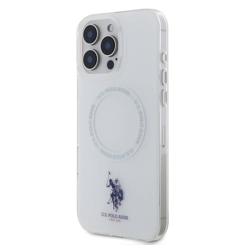 Apple iPhone 16 Pro Kılıf U.S. Polo Assn. Orjinal Lisanslı M-safe Şarj Özellikli IML Double Horse Logolu Ring Kapak - 4
