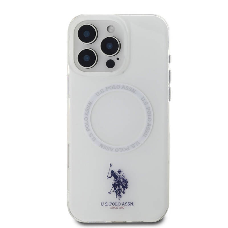 Apple iPhone 16 Pro Kılıf U.S. Polo Assn. Orjinal Lisanslı M-safe Şarj Özellikli IML Double Horse Logolu Ring Kapak - 5