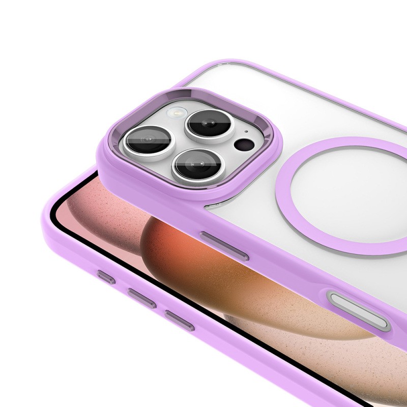 Apple iPhone 16 Pro Kılıf Wireless Şarj Özellikli Zore Krom M-safe Silikon Kapak - 13