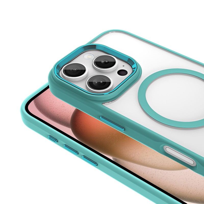 Apple iPhone 16 Pro Kılıf Wireless Şarj Özellikli Zore Krom M-safe Silikon Kapak - 11