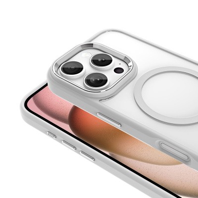 Apple iPhone 16 Pro Kılıf Wireless Şarj Özellikli Zore Krom M-safe Silikon Kapak - 15