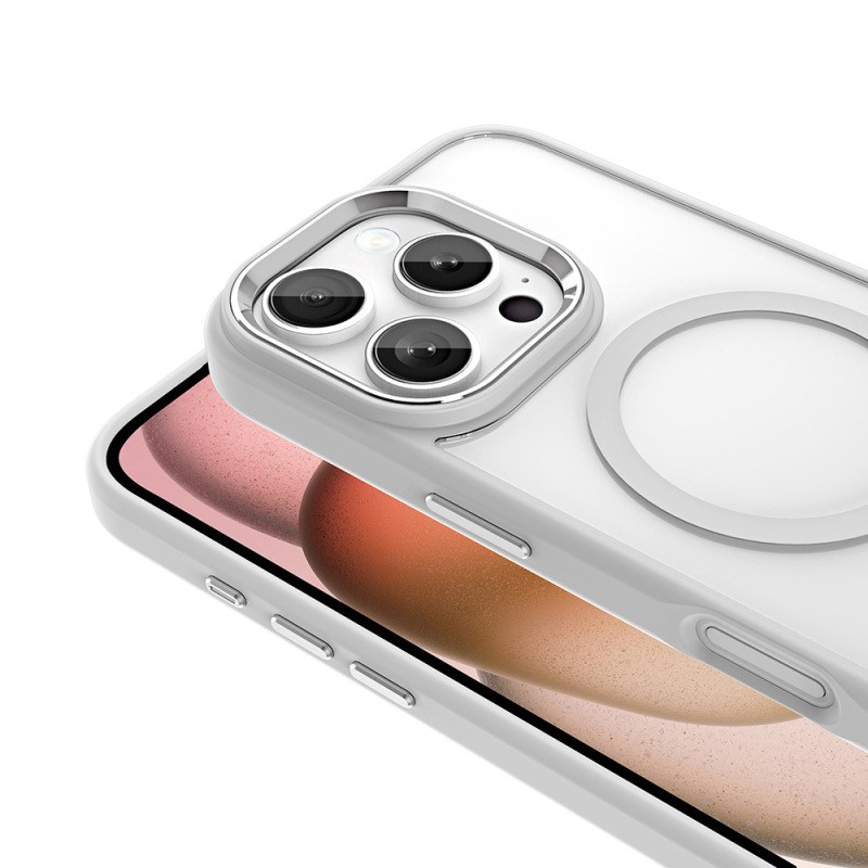 Apple iPhone 16 Pro Kılıf Wireless Şarj Özellikli Zore Krom M-safe Silikon Kapak - 15