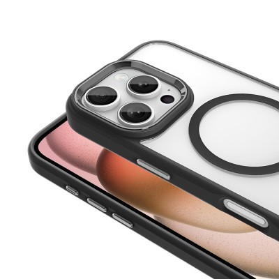 Apple iPhone 16 Pro Kılıf Wireless Şarj Özellikli Zore Krom M-safe Silikon Kapak - 16