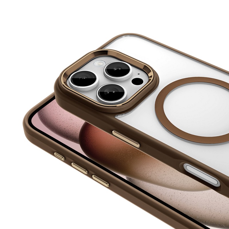 Apple iPhone 16 Pro Kılıf Wireless Şarj Özellikli Zore Krom M-safe Silikon Kapak - 17