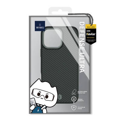 Apple iPhone 16 Pro Kılıf Wiwu DCC-205 M-safe Şarj Özellikli Aramid Fiber Tasarım Kapak - 6