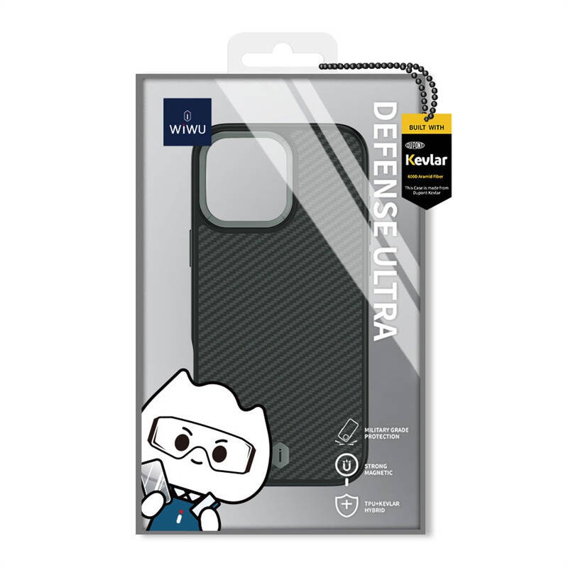 Apple iPhone 16 Pro Kılıf Wiwu DCC-205 M-safe Şarj Özellikli Aramid Fiber Tasarım Kapak - 6