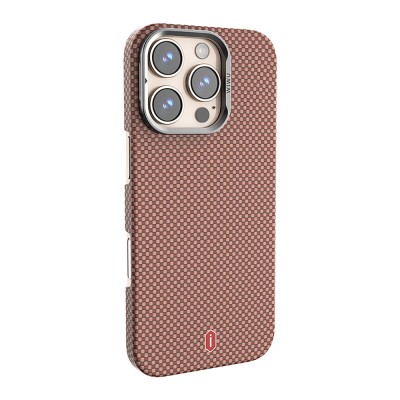 Apple iPhone 16 Pro Kılıf Wiwu DCC-208 M-safe Şarj Özellikli Kamera Standlı Aramid Fiber Tasarım Kapak - 21