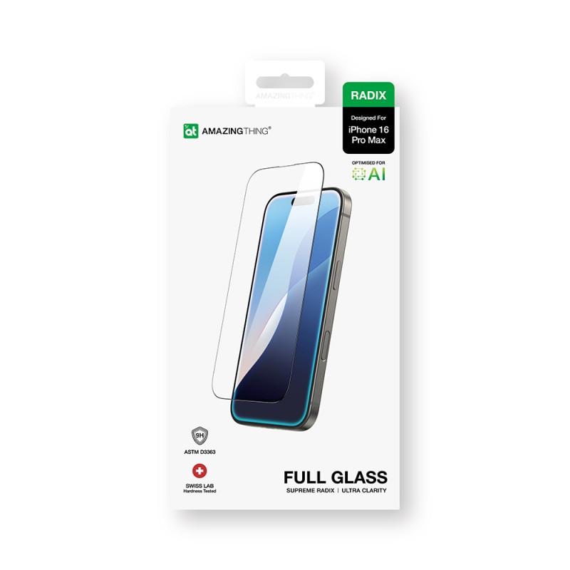 Apple iPhone 16 Pro Max Amazingthing Radix Anti-Fingerprint Tempered Glass Screen Protector - 12