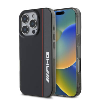 Apple iPhone 16 Pro Max Case AMG Original Licensed Magsafe Charging Feature and IML Printing Logo Double Layer Bow Lines Cover - AMG