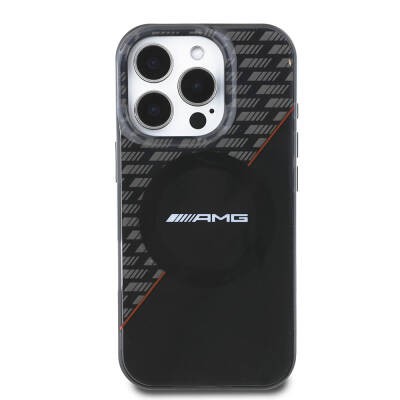 Apple iPhone 16 Pro Max Case AMG Original Licensed Magsafe Charging Feature Double Layer Red Cross Striped Cover - 2