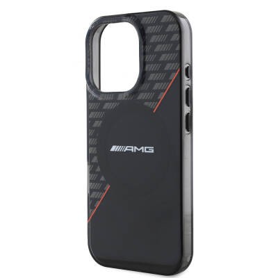 Apple iPhone 16 Pro Max Case AMG Original Licensed Magsafe Charging Feature Double Layer Red Cross Striped Cover - 7