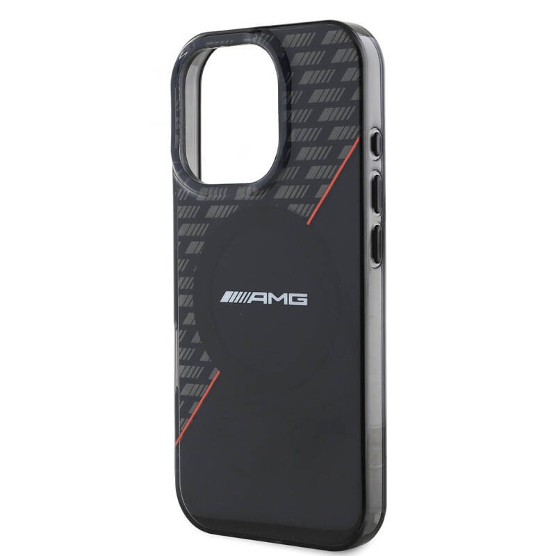 Apple iPhone 16 Pro Max Case AMG Original Licensed Magsafe Charging Feature Double Layer Red Cross Striped Cover - 7