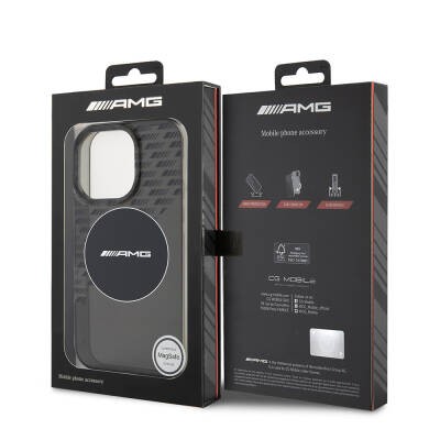 Apple iPhone 16 Pro Max Case AMG Original Licensed Smoked Magsafe Charging Feature and IML Printing Logo Cover - 9