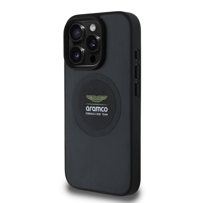 Apple iPhone 16 Pro Max Case Aston Martin Original Licensed Magsafe Charging Feature Aluminum Back Surface Formula One Team Printed Cover - 3