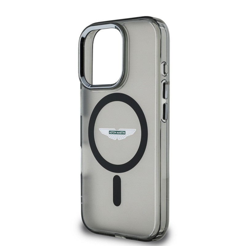 Apple iPhone 16 Pro Max Case Aston Martin Original Licensed Magsafe Charging Feature IML Printing Logo Frosted Cover - 7