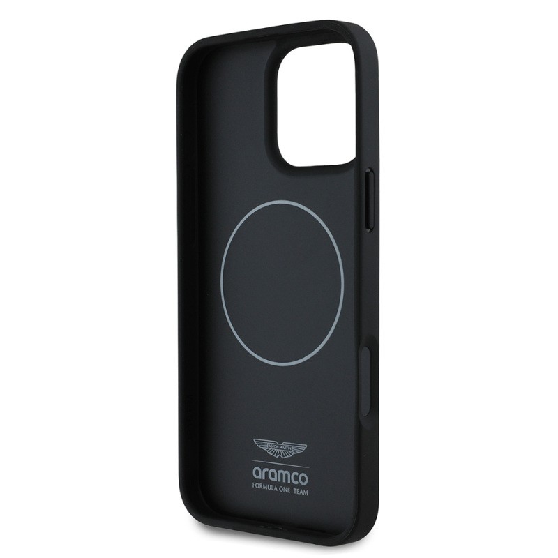 Apple iPhone 16 Pro Max Case Aston Martin Original Licensed Magsafe Charging Feature PU Leather Alonso 14 Printed Cover - 7