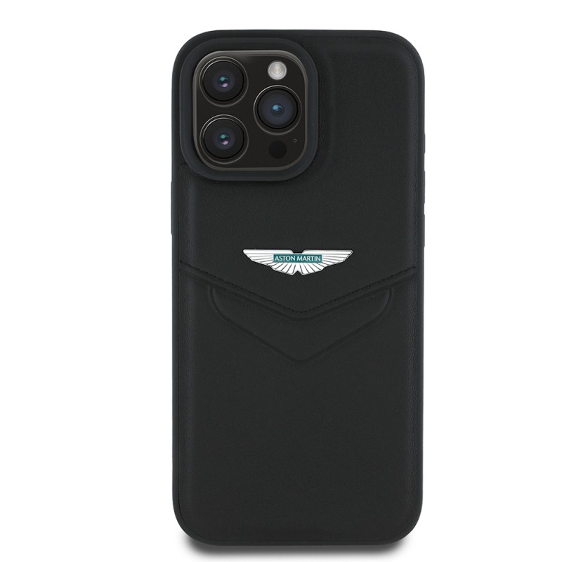 Apple iPhone 16 Pro Max Case Aston Martin Original Licensed Victory Design PU Leather Metal Logo Cover - 1