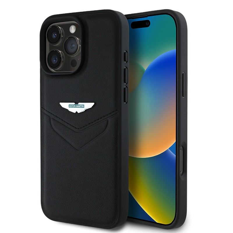 Apple iPhone 16 Pro Max Case Aston Martin Original Licensed Victory Design PU Leather Metal Logo Cover - 7
