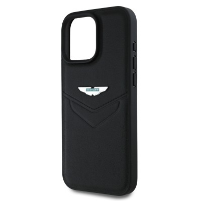 Apple iPhone 16 Pro Max Case Aston Martin Original Licensed Victory Design PU Leather Metal Logo Cover - 5