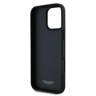 Apple iPhone 16 Pro Max Case Aston Martin Original Licensed Victory Design PU Leather Metal Logo Cover - 6