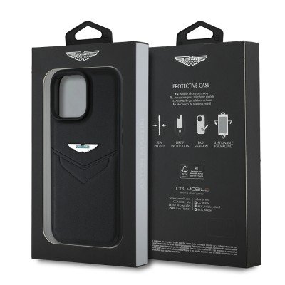Apple iPhone 16 Pro Max Case Aston Martin Original Licensed Victory Design PU Leather Metal Logo Cover - 9