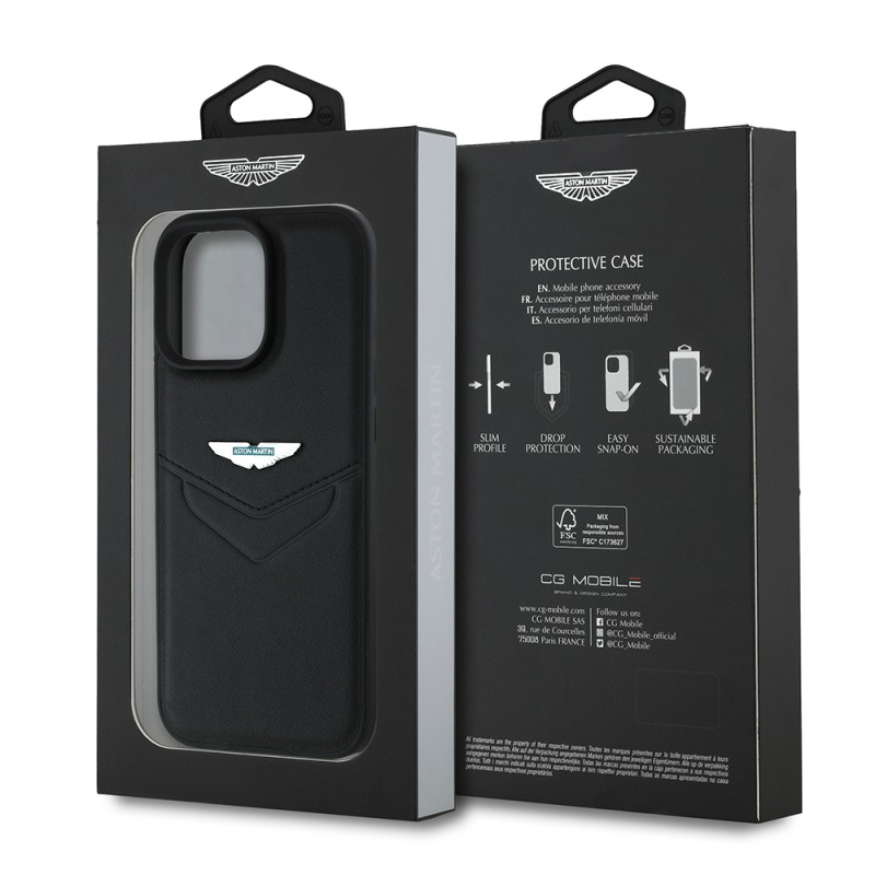 Apple iPhone 16 Pro Max Case Aston Martin Original Licensed Victory Design PU Leather Metal Logo Cover - 9