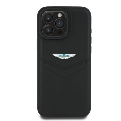 Apple iPhone 16 Pro Max Case Aston Martin Original Licensed Victory Design PU Leather Metal Logo Cover - 2
