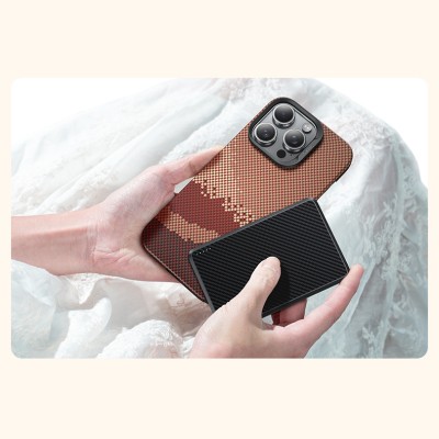 Apple iPhone 16 Pro Max Case Benks GoldenTide ArmorAir 600D Kevlar Cover Magsafe Charging Feature - 11